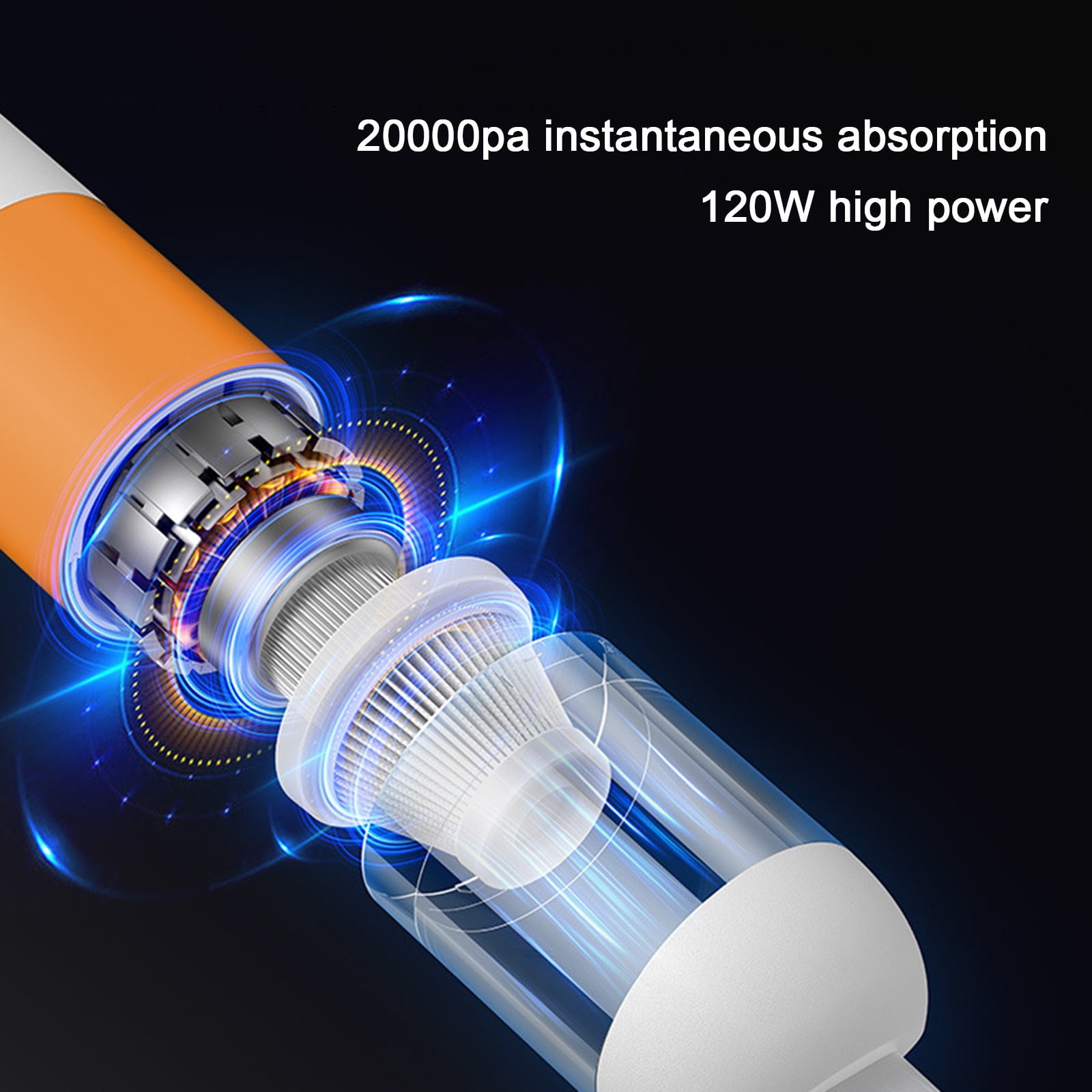 RBCKVXZ 20000Pa Cordless Car Vacuum with Powerful Suction, 2 In 1-Hand Vacuum & Hand Blow Pump, 5000mAh Mini Vacuum for Crevices, Keyboard Cleaner, USB Rechargeable, Cleaning Supplies on Clearance