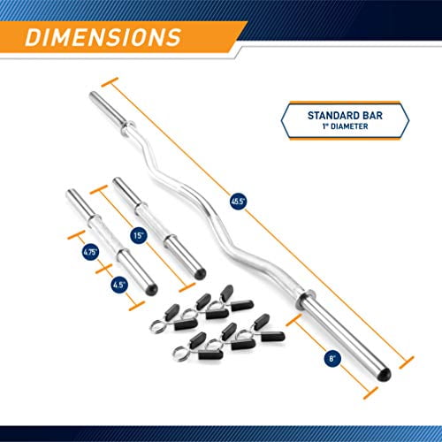 Marcy Standard Size Curl Bar and Dumbbell Handle Set with 6 Spring Collars SDC-10.1