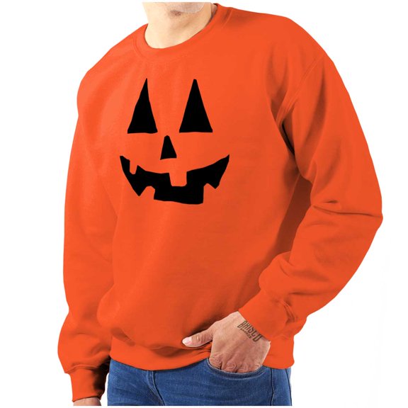 Cute Jack O' Lantern Pumpkin Face Unisex Plus Fleece Graphic Sweatshirt Brisco Brands 2X