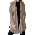 thumbnail image 2 of Wancir Women Hooded Zip UP Cardigan Cable Knit Sweaters Solid Color Chunky Long Sweater Coats, 2 of 6