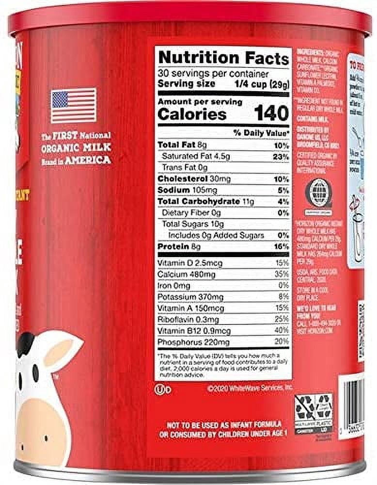 Costco Organic Dry Whole Milk 30.6OZ (1.91lbs) (Pack of 3)
