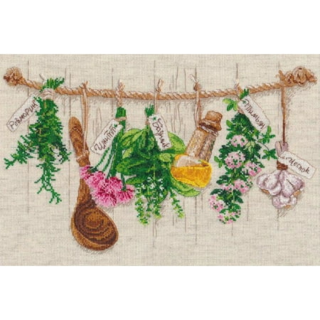 UPC: 4660009929892 | Cross-Stitch Kit Spices And Herbs Still Life On Aida 15 Count Canvas Cross Stitch Kit By Oven 1079