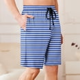 thumbnail image 4 of Aobny Striped Men Shorts Beach Board Pants Big & Tall Casual Mid Rise Baggy Spring Clothes,Blue,XL, 4 of 6