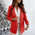 thumbnail image 2 of Yigetop Casual Blazer for Women Womens Blazer Open Front Fashion Long Sleeve Business Work Casual Suit Jackets Lightweight Notched Collar Cardigan Work Blazers for Women Red XL, 2 of 4