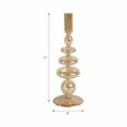thumbnail image 4 of Decorative Glass Candle Holder for Taper Candles - Modern Candlestick Holder with Disc and Sphere Design for Table Decor - Pair with Gold Centerpieces for Tables and Living Room Display - 11", Gold, 4 of 11