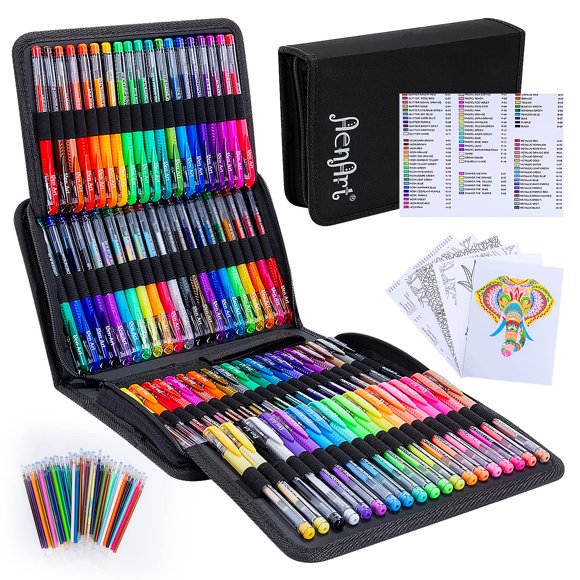 Bolígrafos de gel Aen Art, paquete de 160 bolígrafos de gel para artistas con un 40% más de tinta