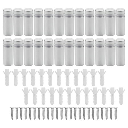 

24 Packs Advertising Screws Standoff Mounts Glass Acrylic Nail Mounts Screws for Displaying Acrylic Board and Signage