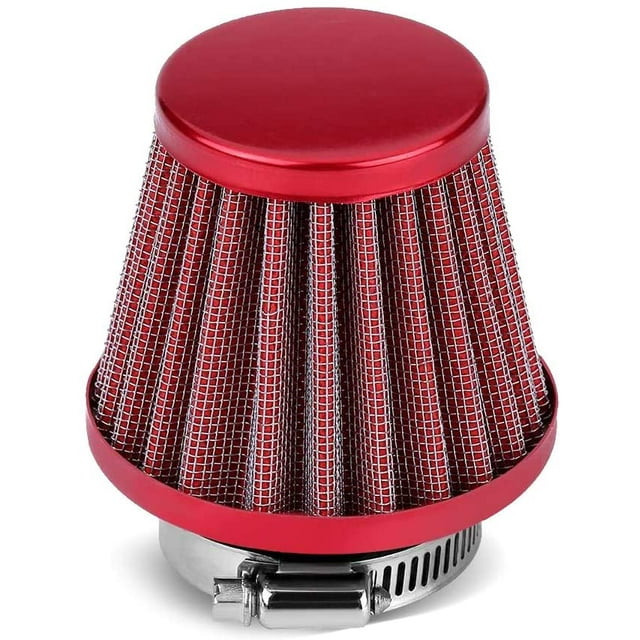 Air Filter with Clamp, 38mm Air Filter Intake Induction Kit for Off-road Motorcycle ATV Quad Dirt Pit Bike(Red)