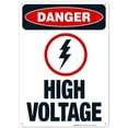 thumbnail image 1 of High Voltage Sign, OSHA Danger Sign, (SI-3789) 10x14 Aluminum, 1 of 1