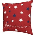 thumbnail image 2 of 4th of July Pillow Covers 16x16 Set of 2, Memorial Day Patriotic Throw Pillows Holiday American Flag Rustic Blue Red Stars Decorative Pillowcase Cushion Cover for Independence Day Home Outdoor Decor, 2 of 4