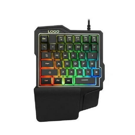 Wired Gaming Keypad With LED Back-light 35 Keys One-handed Membrane Keyboard Waterproof For LOL/PUBG/CF Game Player PC