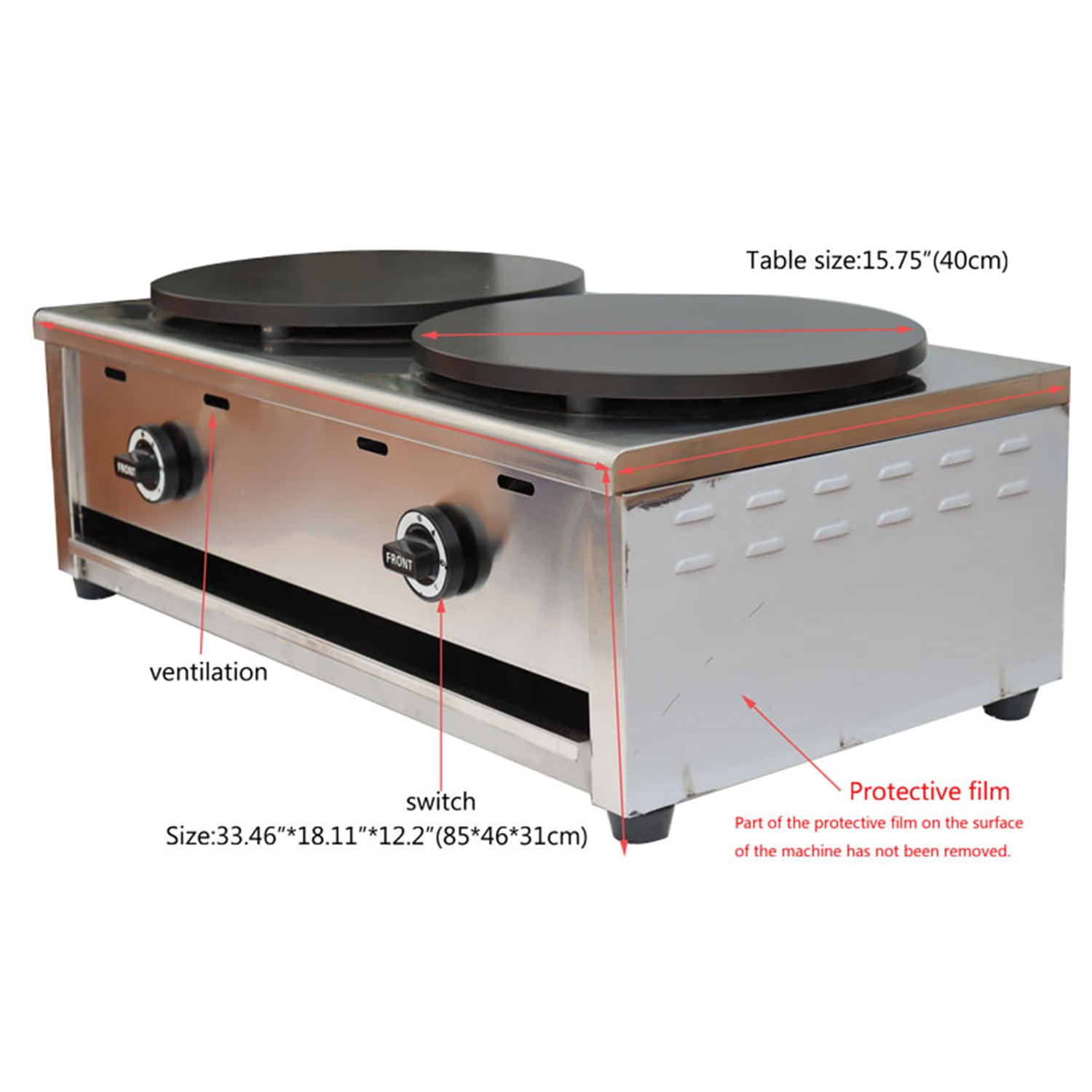 INTBUYING LP Gas Pancake Maker Pan Griddle Machine 2800PA with Low Pressure Valve