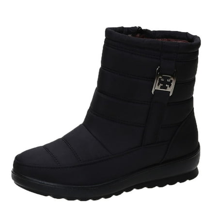 

KBKYBUYZ Winter Boots Women Waterproof Snow Shoes Flat Casual Ankle Boots Plus Size Shoes Basic warm shoes