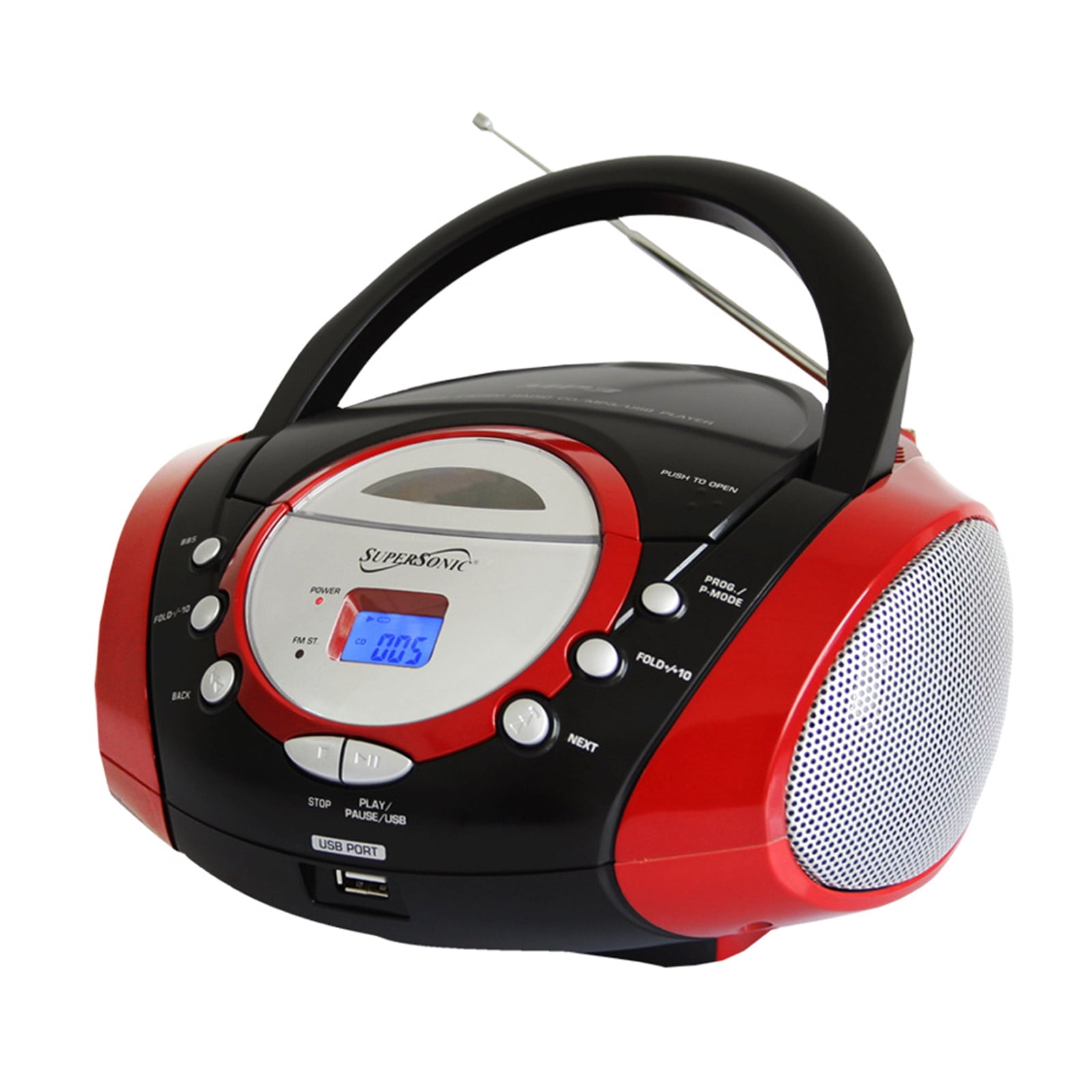 Supersonic Portable Mp3 Cd Player With Usb Aux Input Am Fm Radio
