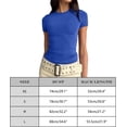 thumbnail image 4 of LAICAIW T-Shirt Court à Manches Courtes pour Femmes, Basique, Ajustement Solide, Col Rond, Sortie, Yoga Décontracté, 4 of 4