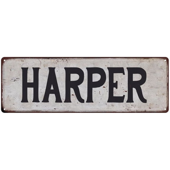 HARPER Vintage Look Gift Rustic Chic Metal Sign 6x18 206180036426