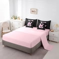 thumbnail image 3 of Erosebridal Initial E Letter Bedding Twin Size, Princess Bow Bed in a Bag Twin size, Monogrammed Reversible Bed Set, Microfiber Room Decor, 7 Pieces, 3 of 6