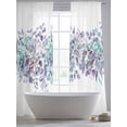 thumbnail image 6 of Sheer Curtains 96 Inches Long, Purple Blue Eucalyptus Leaves Light Filtering Window Curtains for Living Room, Spring Summer Botanical Floral Rod Pocket Voile Sheer Curtain Drapes, 52"Wx96"L, 2 Panels, 6 of 8