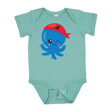 

Inktastic Pirate Octopus Cute Octopus Little Octopus Gift Baby Boy or Baby Girl Bodysuit