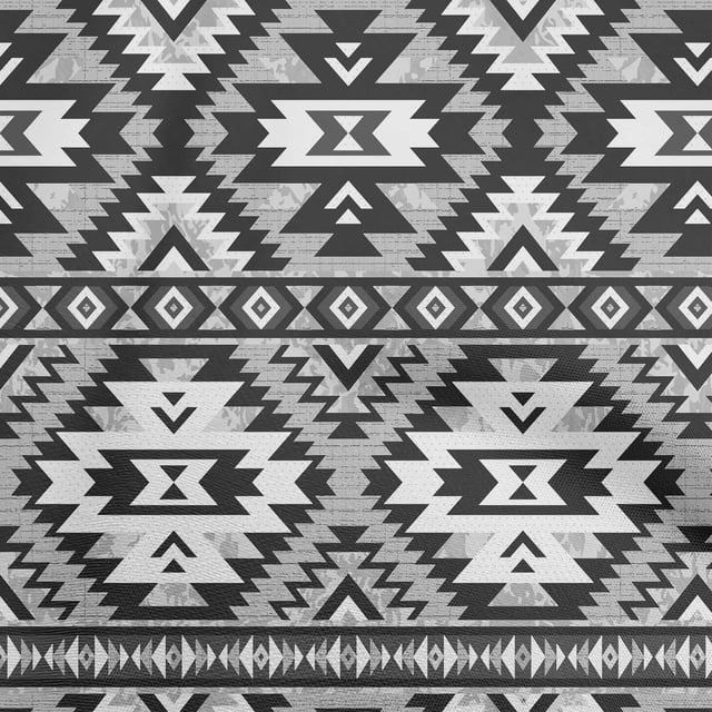 oneOone Cotton Cambric Gray Fabric African Aztech Sewing Material Print Fabric By The Yard 42 Inch Wide