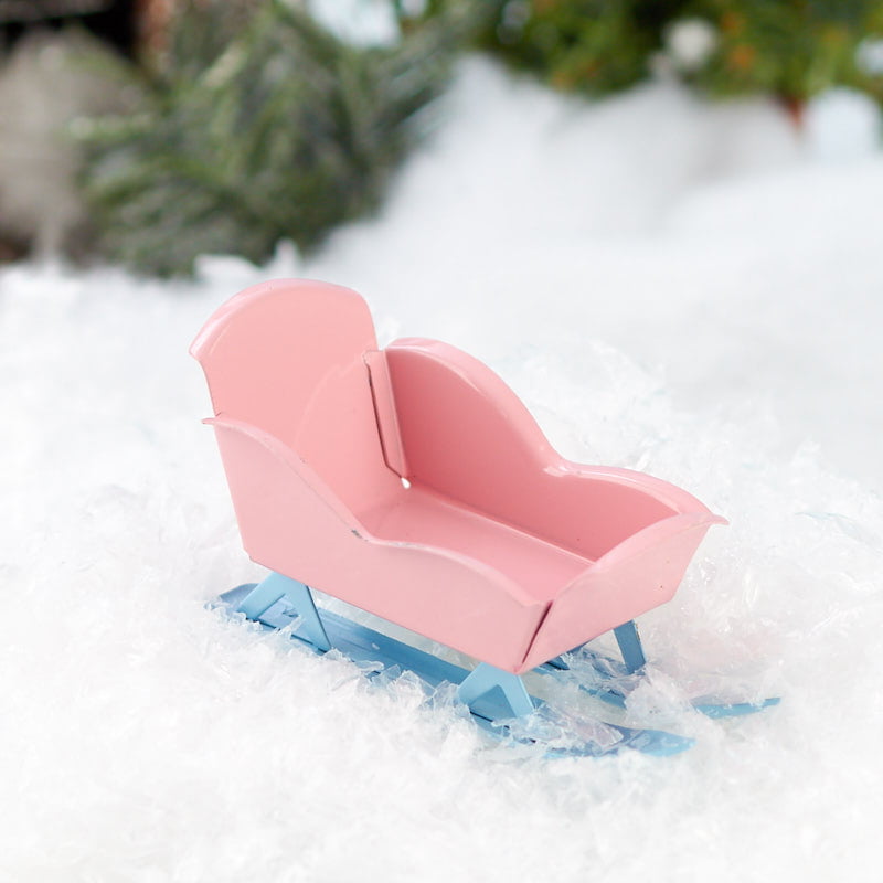 Dolls House Small Christmas Snow Accessory Flyer Sled Sledge Sleigh Miniature 