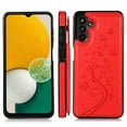 thumbnail image 2 of Galaxy A13 5G Case,Dteck Magnetic Leather Flower Patterned Case Shockproof Rubber Card Wallet Kickstand Cover For Samsung Galaxy A13 5G,Red, 2 of 5