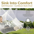 thumbnail image 2 of Sunnydaze Caribbean Style Extra Large Hanging Rope Hammock Chair Swing for Backyard and Patio - White, 2 of 9