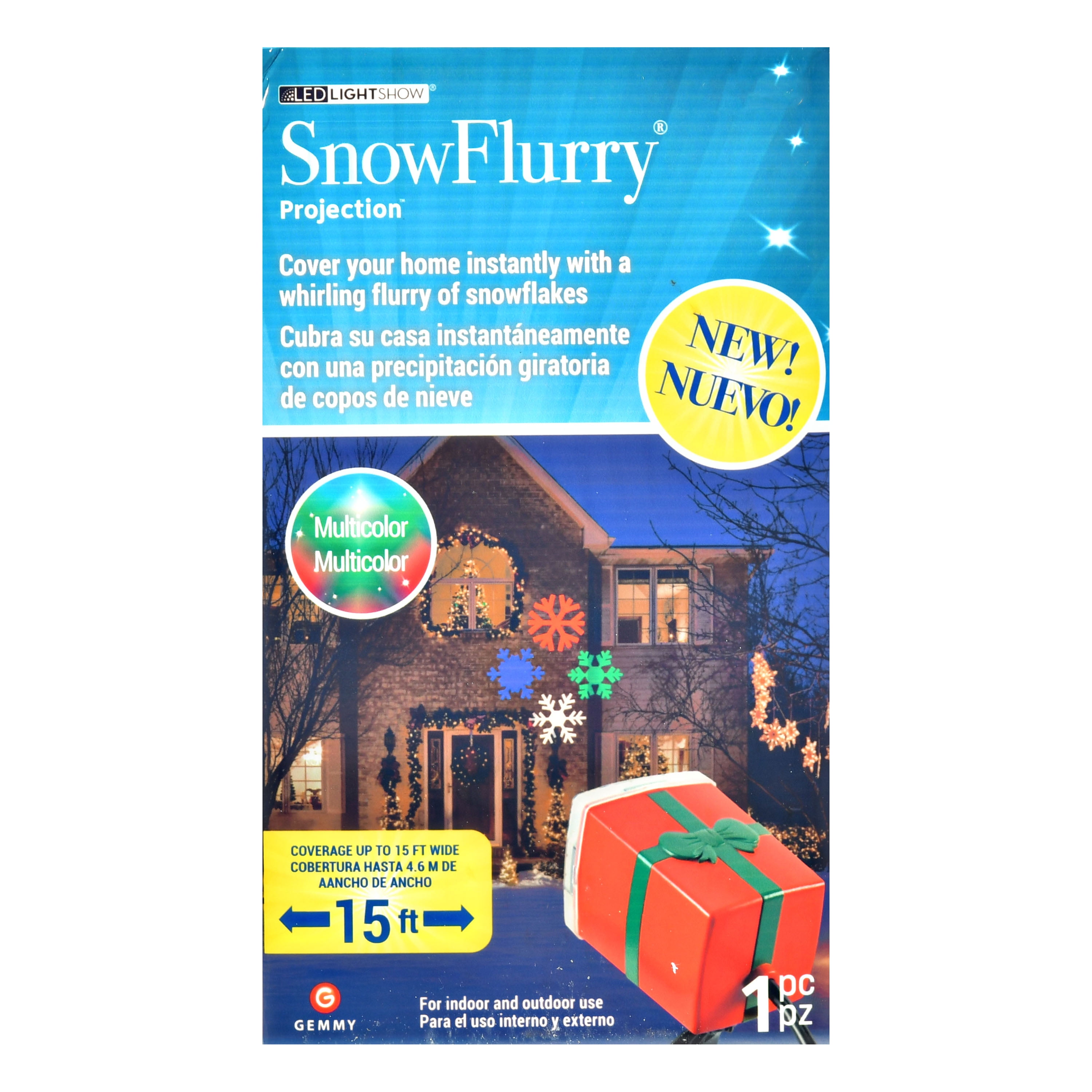 Holiday Time Lightshow Snowflurry Multi Color