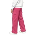 thumbnail image 4 of Glisme Little Girls Outdoor Athletic Pants Straight Leg With Pockets And Drawstring Autumn Casual Girls Baggy Trousers, 4 of 6