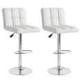 thumbnail image 1 of Costway Tabourets de Bar Pivotants Modernes, Ensemble de 2, avec Base en Métal Robuste et Dossier Repose-Pieds, Blanc, 1 of 9