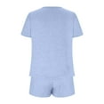 thumbnail image 6 of LYXSSBYX Womens Pajama Sets Women's Home Clothing Pajama Set Knitted Fabric Short Sleeved Shorts Two-Piece Set, 6 of 9