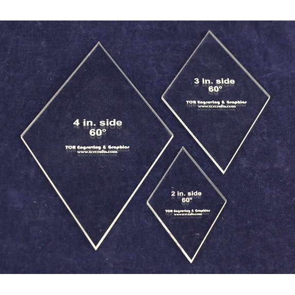 Side Diamond Templates 3 Piece Set 1/8" Thick