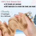 thumbnail image 2 of MY-LADY 20PCS Wavy Curly Tape in 100% Real Human Hair Extensions Hairpiece Skin Weft Full Head 20inch #27 Dark Blonde, 2 of 9