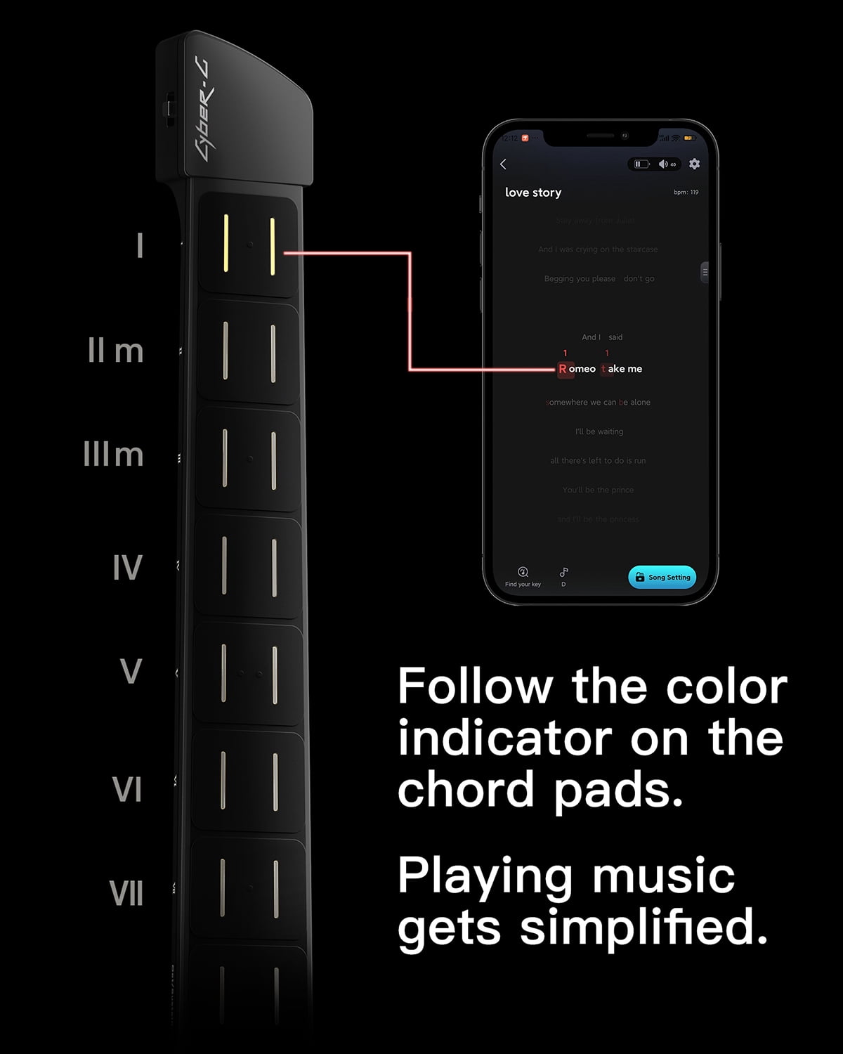 Enya CYBER-G Stringless Smart Guitar, Foldable Travel Backing Guitarra, Built-in Drum Machine & Bassline, 20 instrument Sounds for One-Man Band, App Interactive Chord Sheets For Adults & Teens(White)