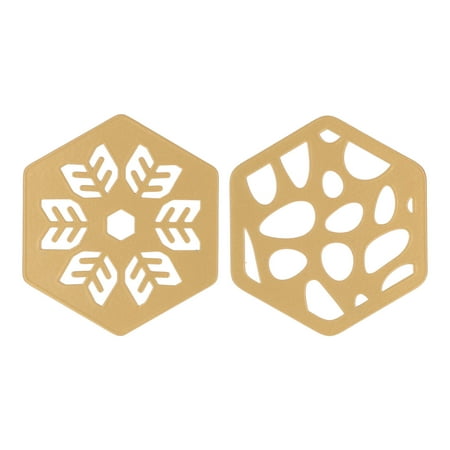 

Metal Coasters Iron Gold Cup Coasters Heat Resistant Strong Thermal Insulation For Restaurants