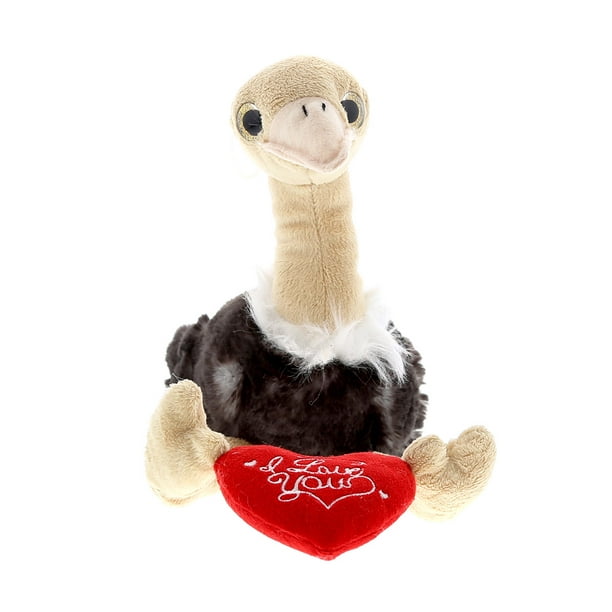 DolliBu I Love You Heart Sitting Ostrich Plush inches DolliBu I Love You Heart Sitting Ostrich Plush inches