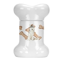 Carolines Treasures CK2333BSTJ Siberian Husky Bone Shaped Treat Jar  multicolor