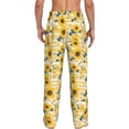 thumbnail image 2 of Bixox Men's Striped Sunflower Daisy Patterned Pajama Pants with Pockets Lounge Clothes for Home, 2 of 5