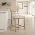 thumbnail image 6 of Lno Counter Dining Side Chair Set of 2- Rattan Woven Back- Beige Wood, 6 of 6