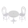 thumbnail image 2 of "Dollhouse Furniture Metal Round Table and Chairs 3PCS for 1 12 Dollhouse Living Room/Garden Furnishings, White", 2 of 10