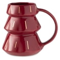 thumbnail image 2 of Thyme & Table 15 fl oz 4-Pack of Tree Shape Ceramic Mugs - Red and Green, 2 of 7