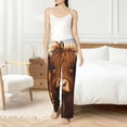 thumbnail image 5 of Uemuo Countryside Sunflower Cow Pattern Women's Wide Leg Palazzo Lounge Pants with Pockets Light Weight Loose Comfy Casual Pajama Pants-Large, 5 of 9