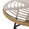 thumbnail image 4 of GDF Studio Pabrico Outdoor Wicker Side Table with Glass Top, Light Brown and Black, 4 of 7