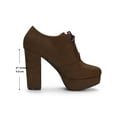 thumbnail image 5 of Allegra K Women's Platform Block Heel Lace Up Booties Dark Brown 11, 5 of 5
