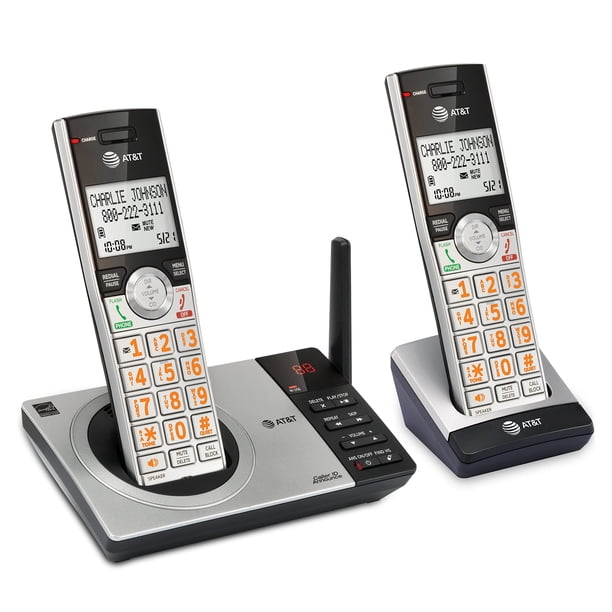 Teléfono inalámbrico AT&T CL82207 DECT 6.0 de 2 auriculares con contestador automático