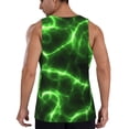 thumbnail image 3 of Easygdp Green Lightning Men's Tank Top, Sleeveless Muscle T Shirts, Breathable, Quick-Dry, Loose for Gym, Running, Fitness - Large, 3 of 9