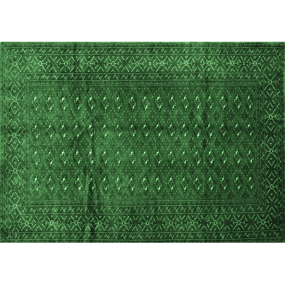 Ahgly Company Indoor Rectangle Southwestern Emerald Green Country Area Rugs, 5' x 8'