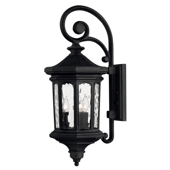 1604MB-LL Hinkley Lighting Raley - 3 Light Medium Outdoor Wall Lantern in Traditional Style - 9.5 Inches Wide by 25.75 Inches High-Museum Black