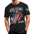 thumbnail image 2 of Men's 250th Anniversary USA Shirt National Flag Print Short Sleeve Patriotic Graphic Tees 250 Years America Shirts, 2 of 4