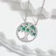 thumbnail image 1 of Zhuge Collar con colgante de árbol de la vida para hombres y mujeres, collar con árbol de la vida natural hueco con diamantes de agua (verde), 1 of 4